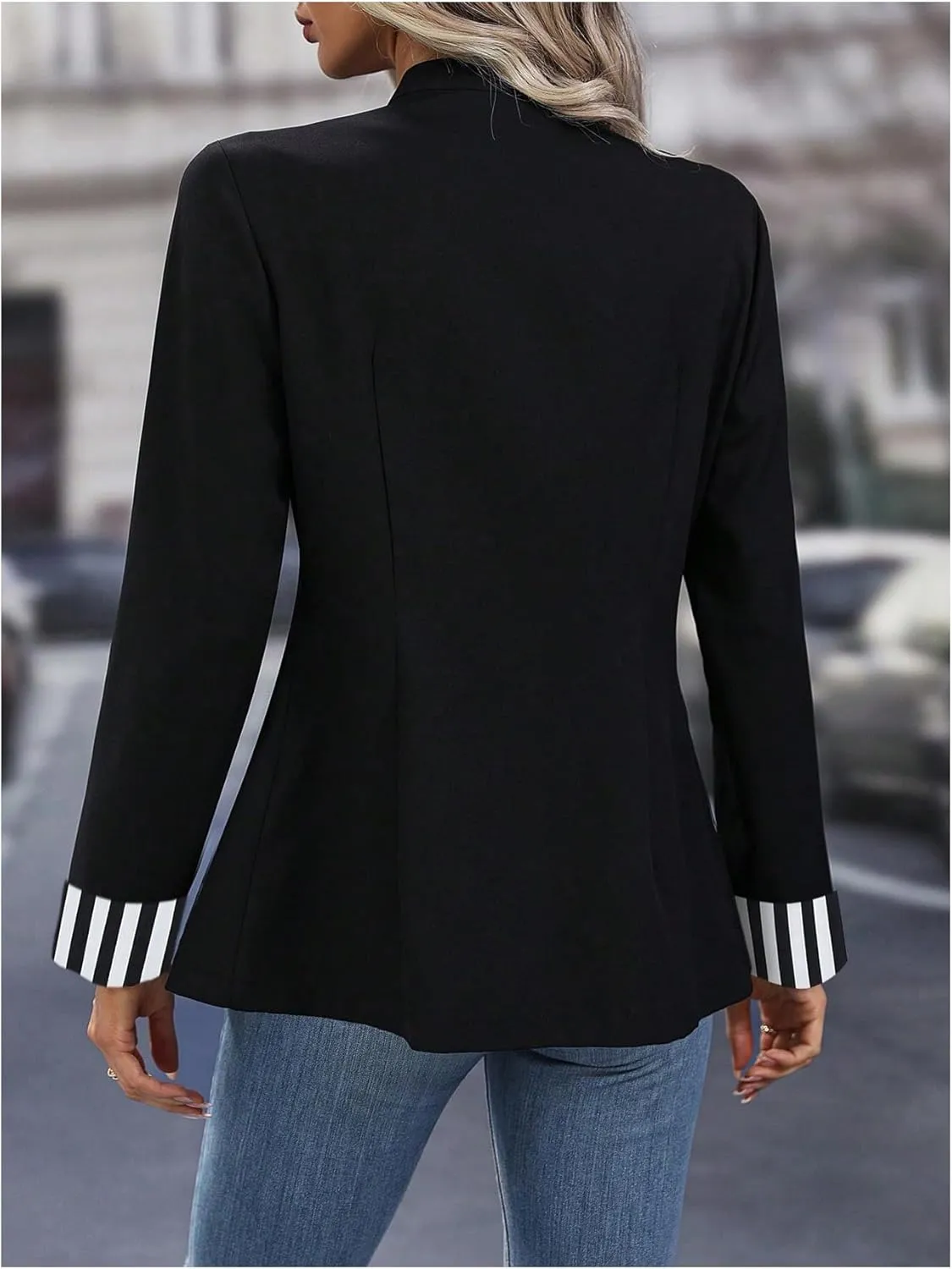 SweatyRocks Women's Casual Blazers Button Open Front Lightweight Work Office Suit Jackets Blazer