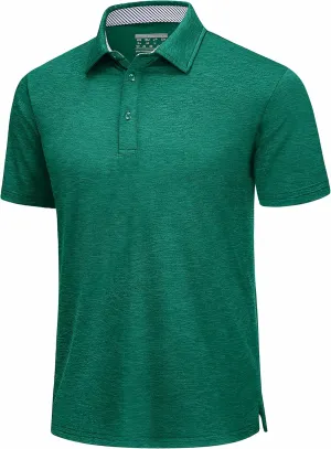 TACVASEN Men's Golf Shirts Short Sleeve Quick Dry Polo Shirts Moisture Wicking Casual Business Sports Breathable Polo