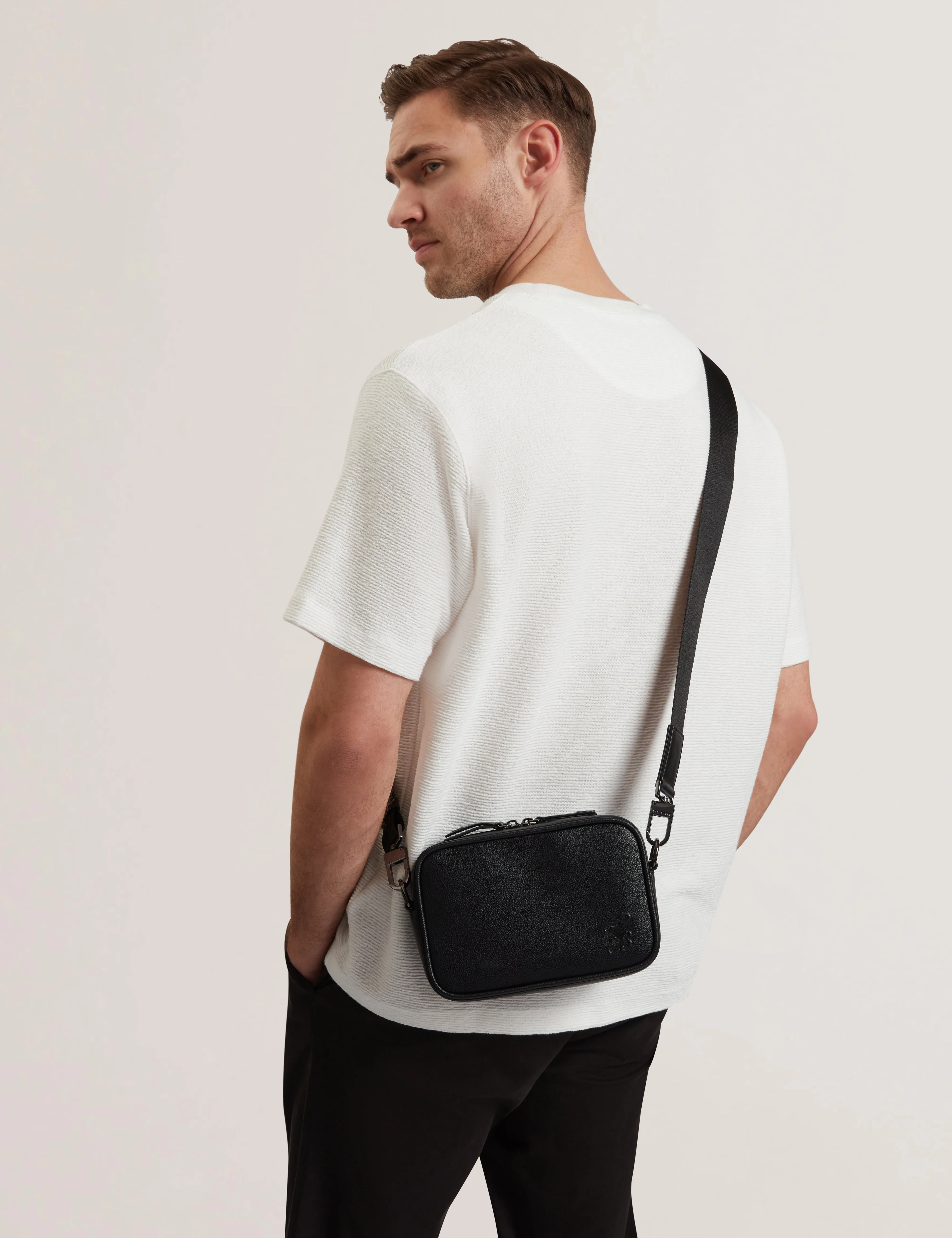 Taig Pu Tb Script Crossbody Bag Black