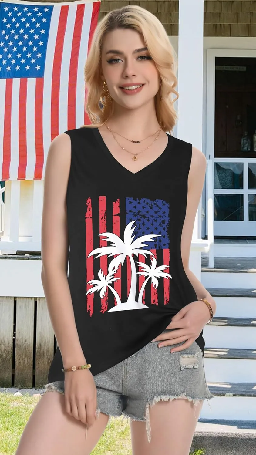 Tank Top for Women V Neck Summer Sleeveless T Shirt Tunic Casual Loose Fit Blouses