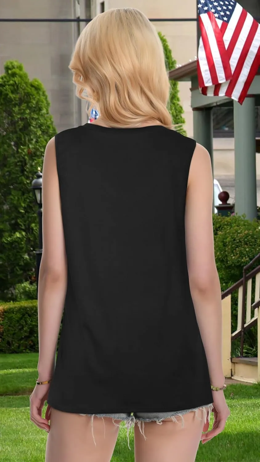 Tank Top for Women V Neck Summer Sleeveless T Shirt Tunic Casual Loose Fit Blouses