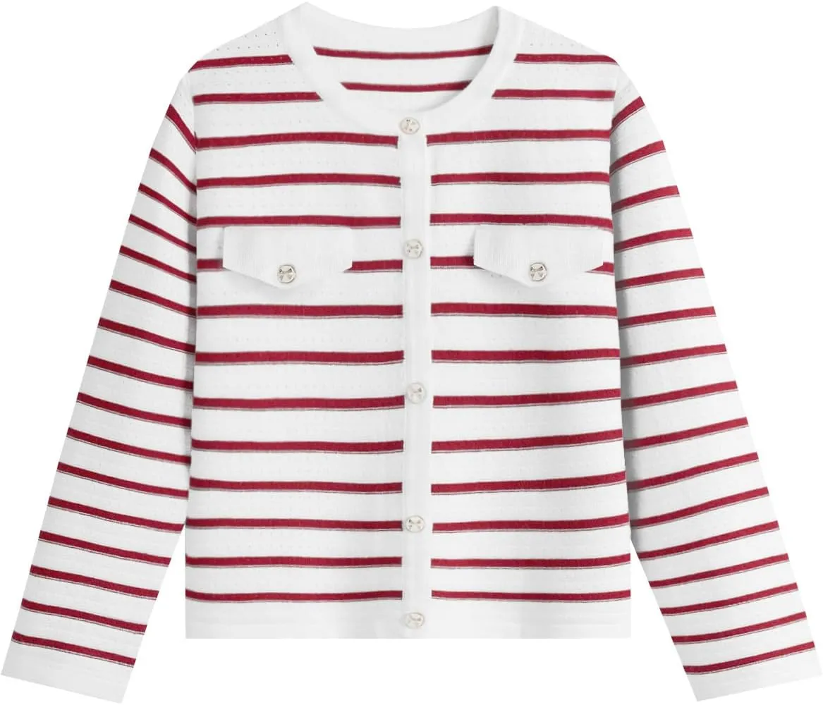 Tanou Women's 2025 Fall Casual Long Sleeve Trendy Cardigan Sweaters Button Knit Lady Jackets