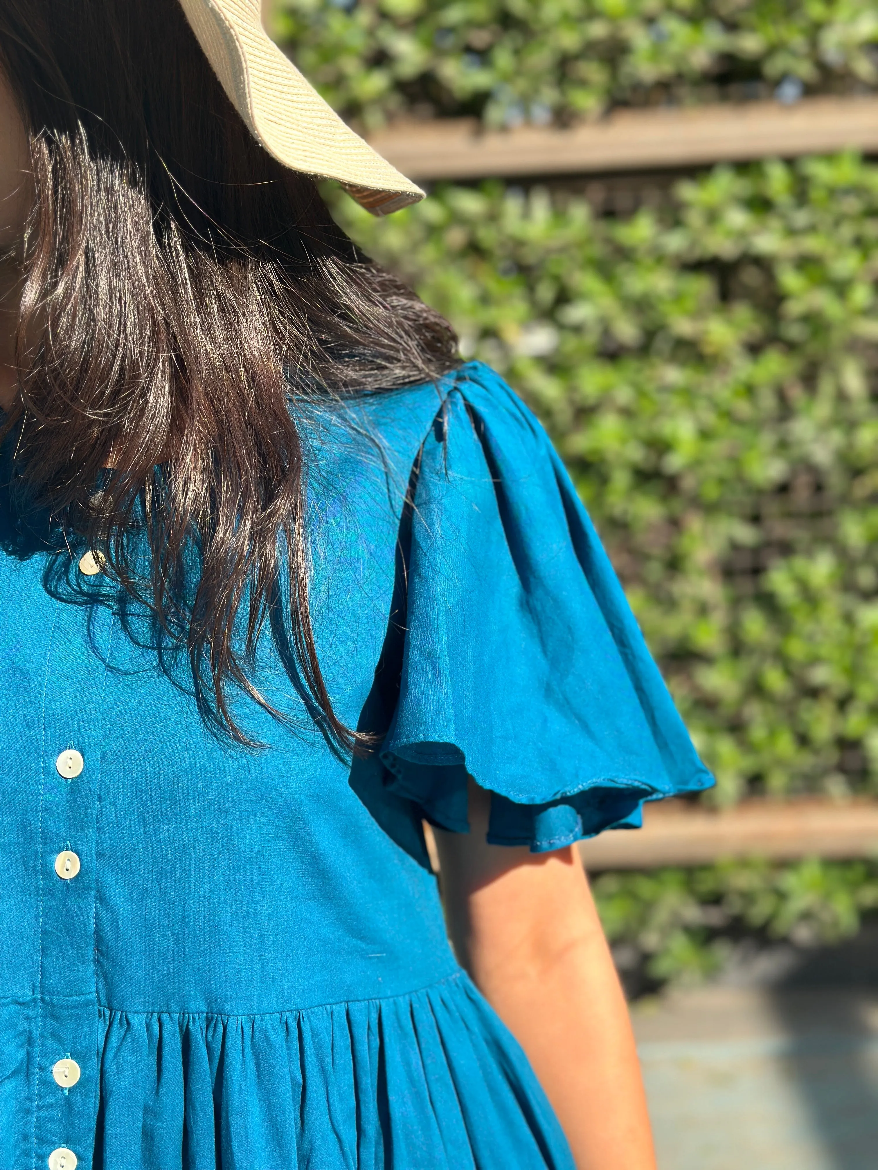 Teal MIDI Dress with Lining