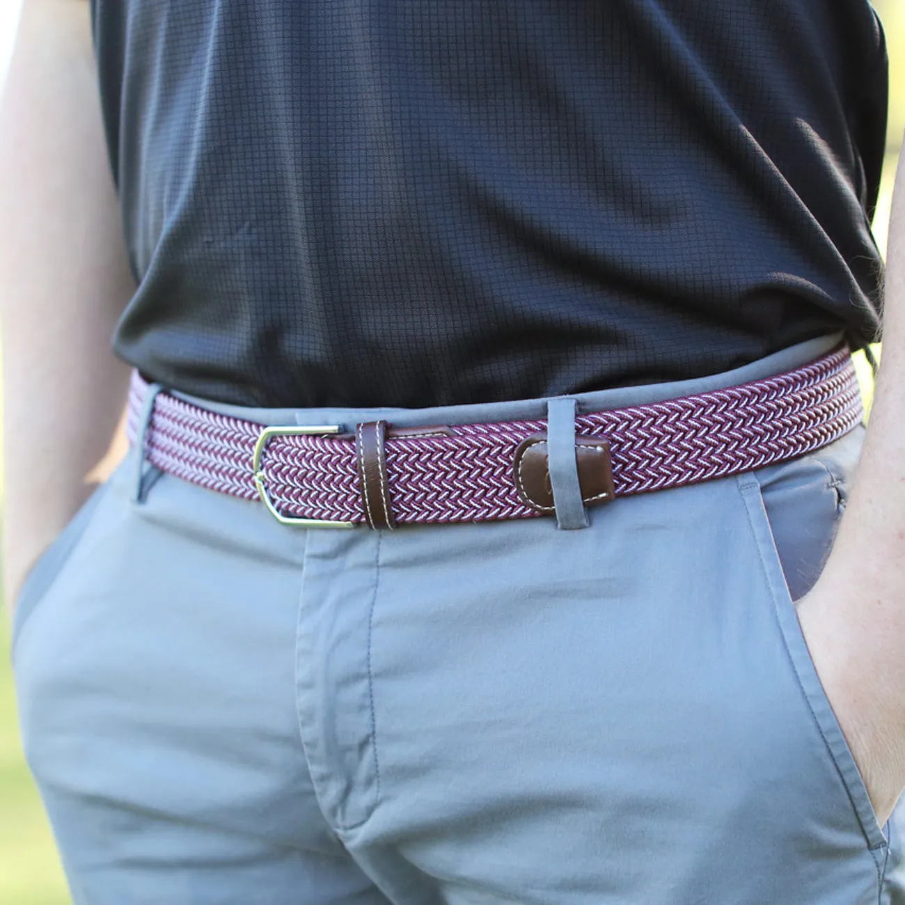 The Biloxi Two-Tone Woven Stretch Belt