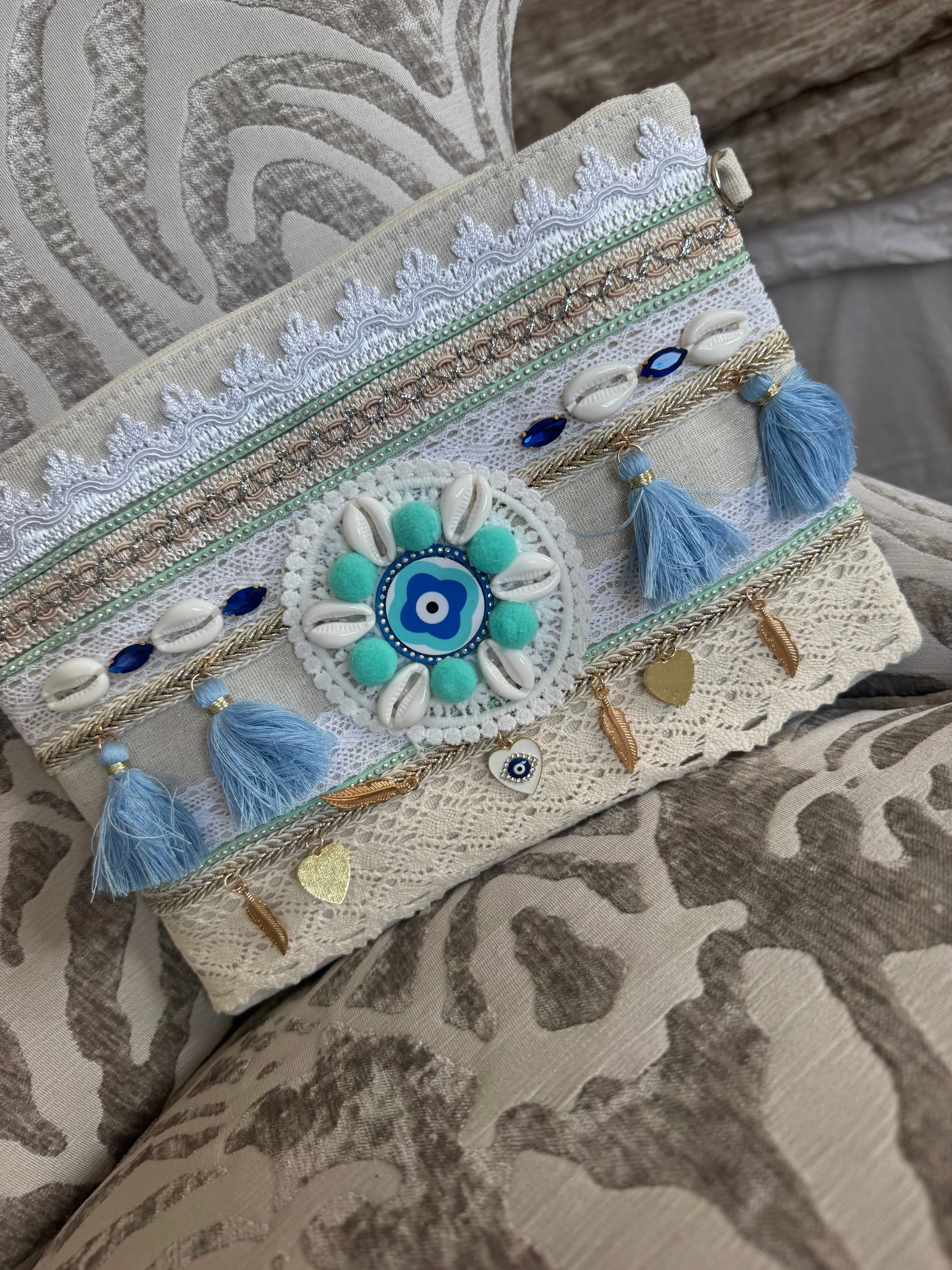 The Ibiza boho embellished clutch bags