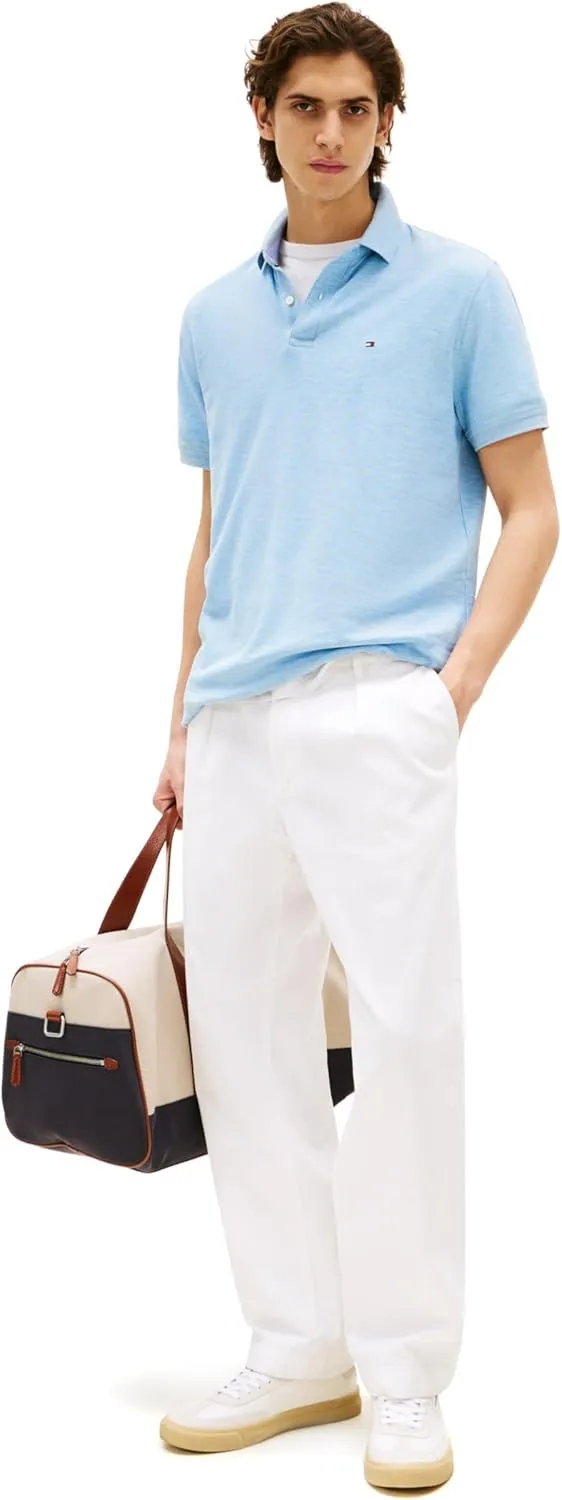 Tommy Hilfiger Men's Short Sleeve Moisture Wicking Stretch Polo Shirt with Quick Dry   UV Protection