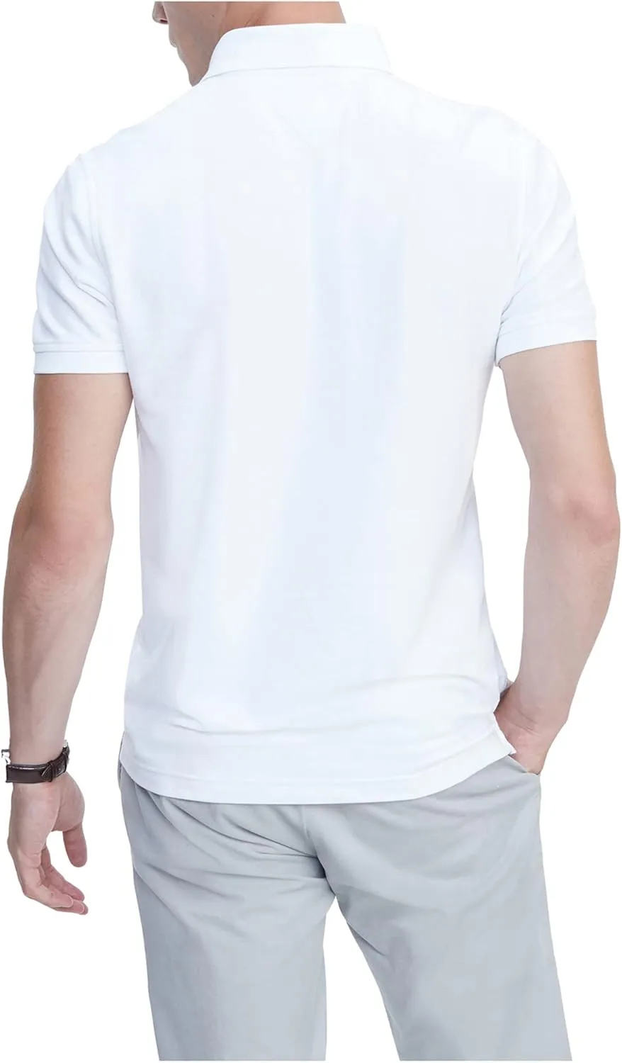 Tommy Hilfiger Men's Short Sleeve Moisture Wicking Stretch Polo Shirt with Quick Dry   UV Protection