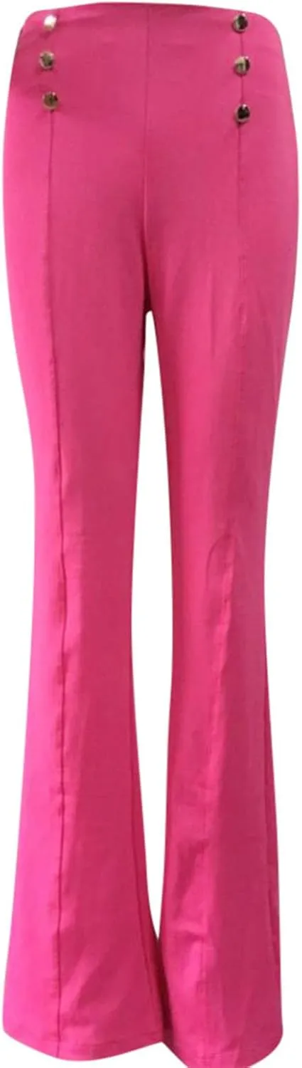 Uillui Dress Pants for Women Business Casual Classy High Waist Flared Sailor Pants Stretchy Wide Leg Trousers Work Slacks