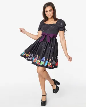 Unique Vintage Black Potion Dakota Flare Dress | Black