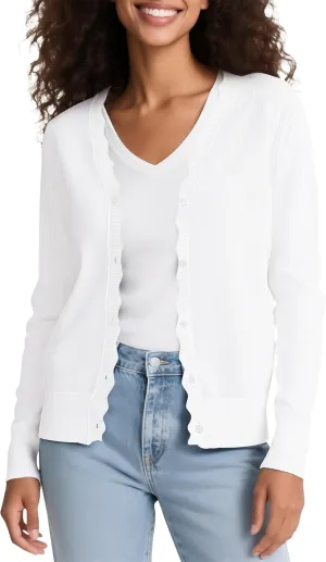 Urban CoCo Women's Lightweight Button Cardigan Sweater Long Sleeve Knit Jacket for Dressy Casual