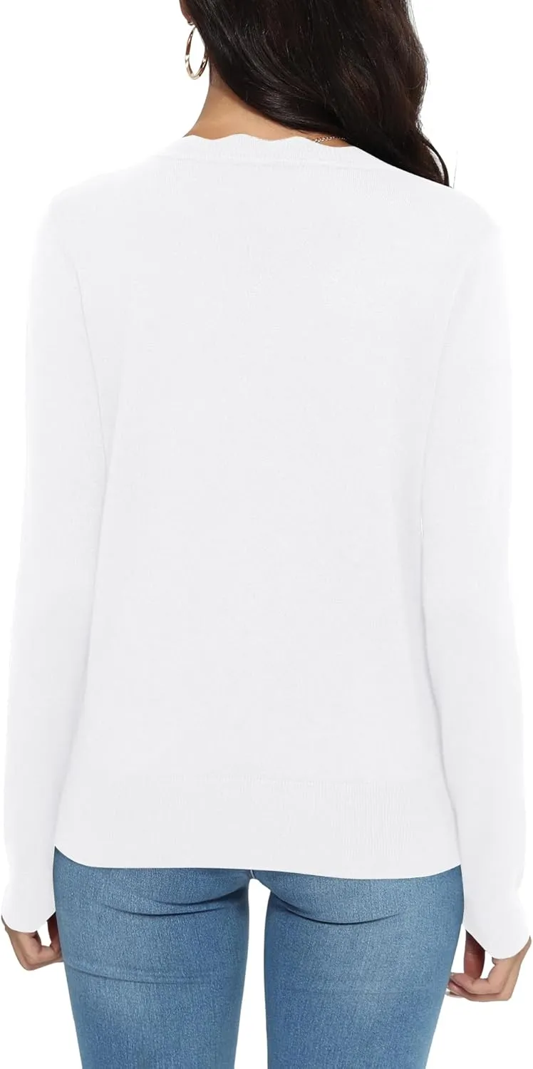Urban CoCo Women's Lightweight Button Cardigan Sweater Long Sleeve Knit Jacket for Dressy Casual
