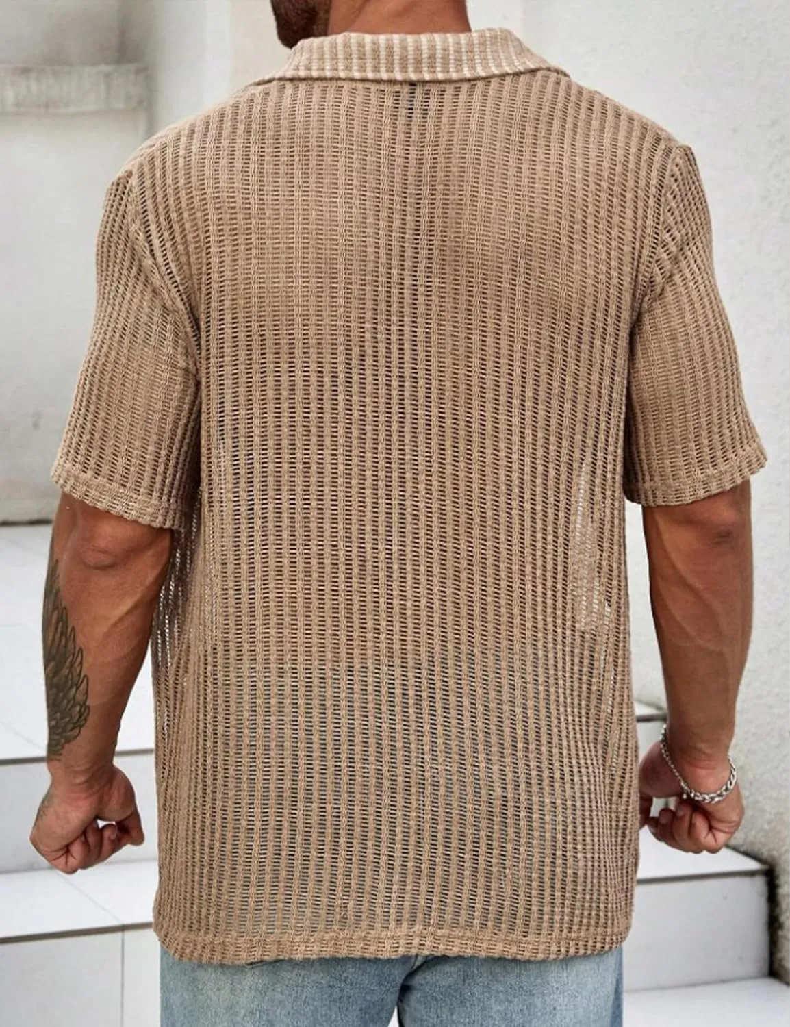 URRU Men's Summer Beach Shirt Stylish Hawaiian Shirts Short Sleeve Casual Button Down Beach Knit Shirts