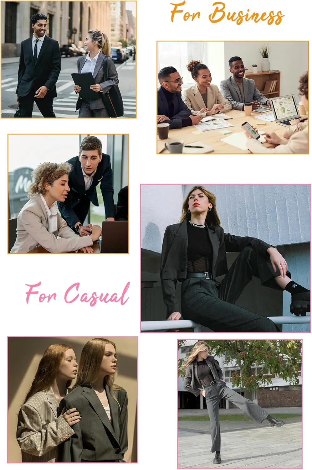 V VOCNI Women's Suit 2 Piece Set Business Casual Outfits Cropped Blazer Jackets High Waisted Wide Leg Work Pants Suits Set