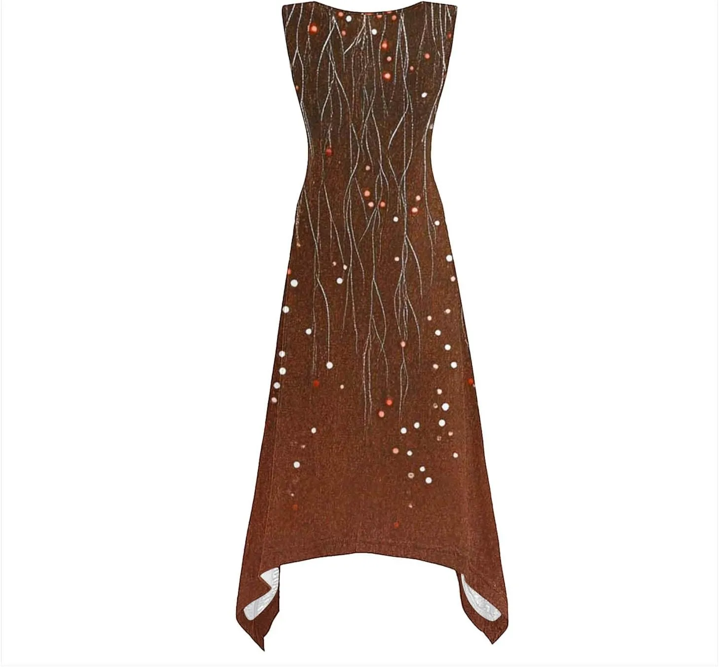 Vacation Dresses for Women 2025 Casual Sleeveless Handkerchief Hem Tank Dresses Boho Print 2025 Beach Sundresses