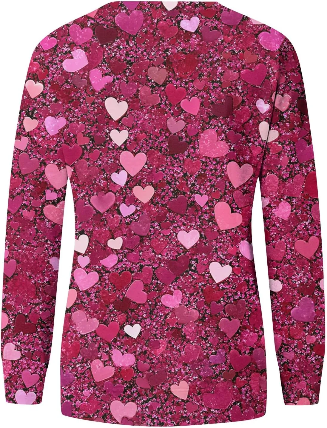 Valentine Sweatshirts For Women Love Hearts Printed Crewneck Pullover Tops Cute Casual Long Sleeve Shirts