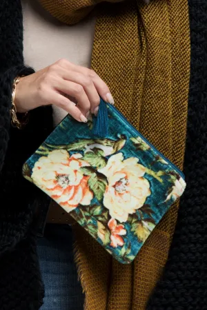 Velvet Vintage Floral Pouch