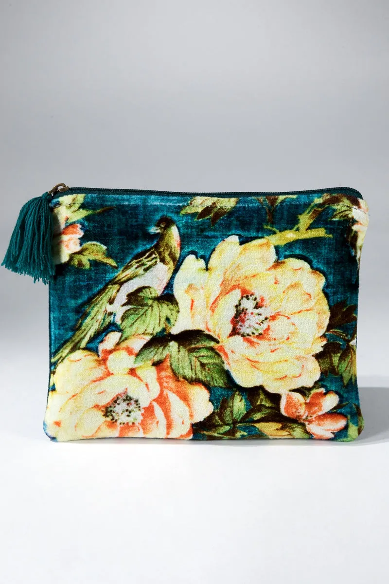 Velvet Vintage Floral Pouch