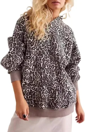 Vintage Camo Cheetach Print Hoodie Trendy Y2k Women Graphic Hoodies Pullover Sweatshirt Hooded Oversized Hoodies