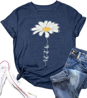 Vintage Floral Shirts Women Boho Wildflowers T-Shirt Wildflower Graphic Tee Shirts Summer Nature Tshirts Tops