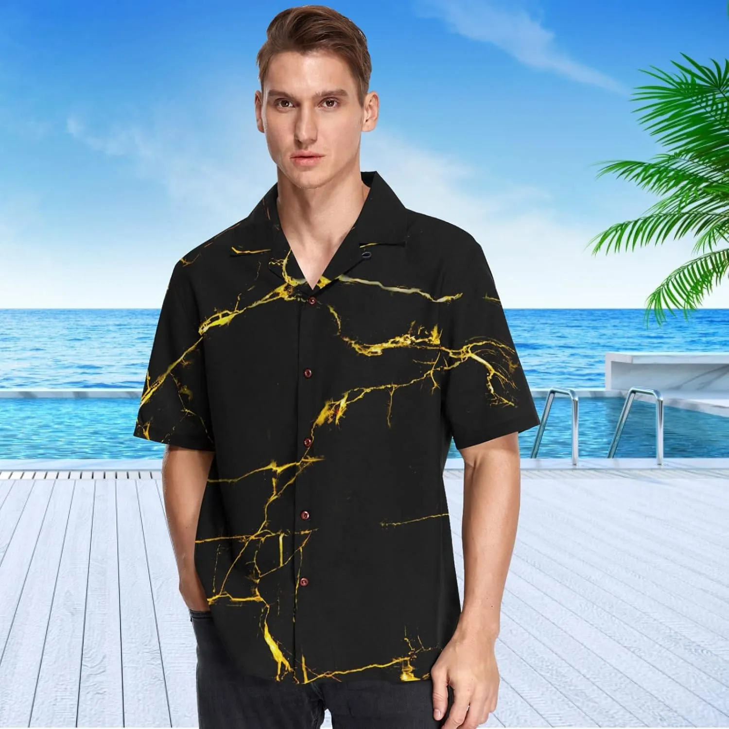visesunny Hawaiian Shirts for Men Short Sleeve Aloha Beach Shirt Floral Summer Casual Button Down Shirts