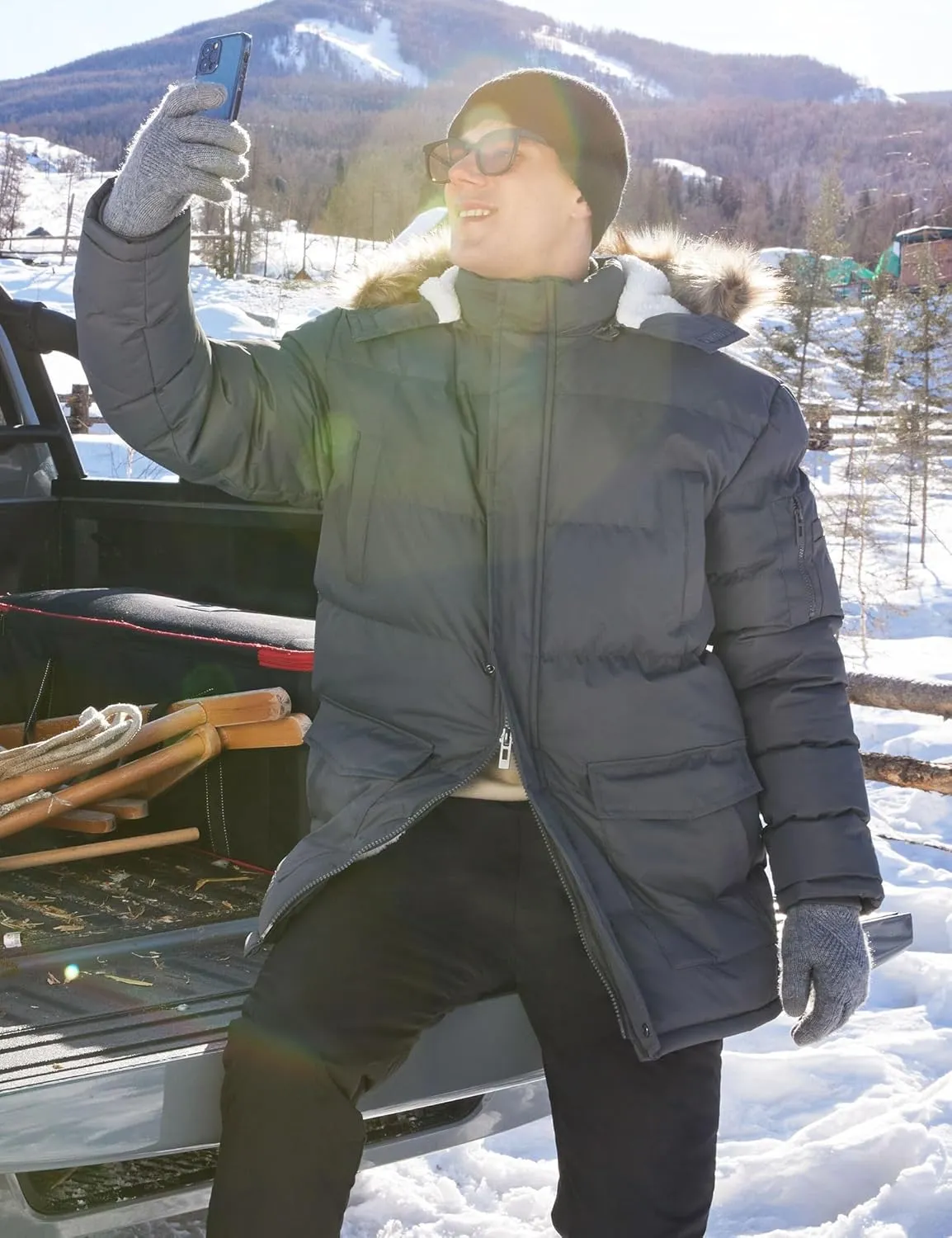 Winter Coats For Men Winter Jackets Water Resistant Warm Thicken Puffy Hooded Insulated Thicken Parka Coat