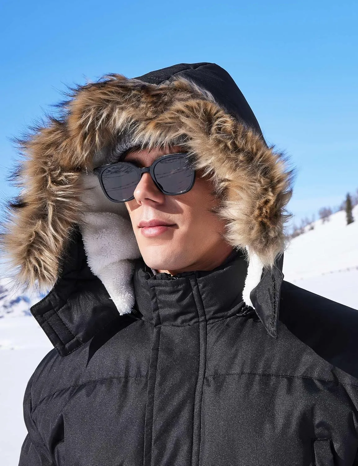 Winter Coats For Men Winter Jackets Water Resistant Warm Thicken Puffy Hooded Insulated Thicken Parka Coat