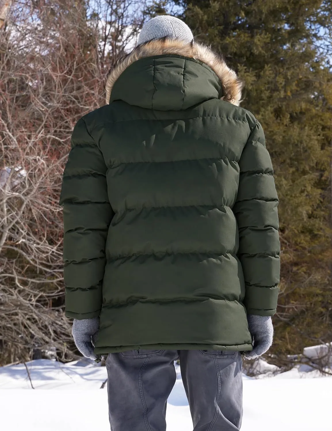 Winter Coats For Men Winter Jackets Water Resistant Warm Thicken Puffy Hooded Insulated Thicken Parka Coat