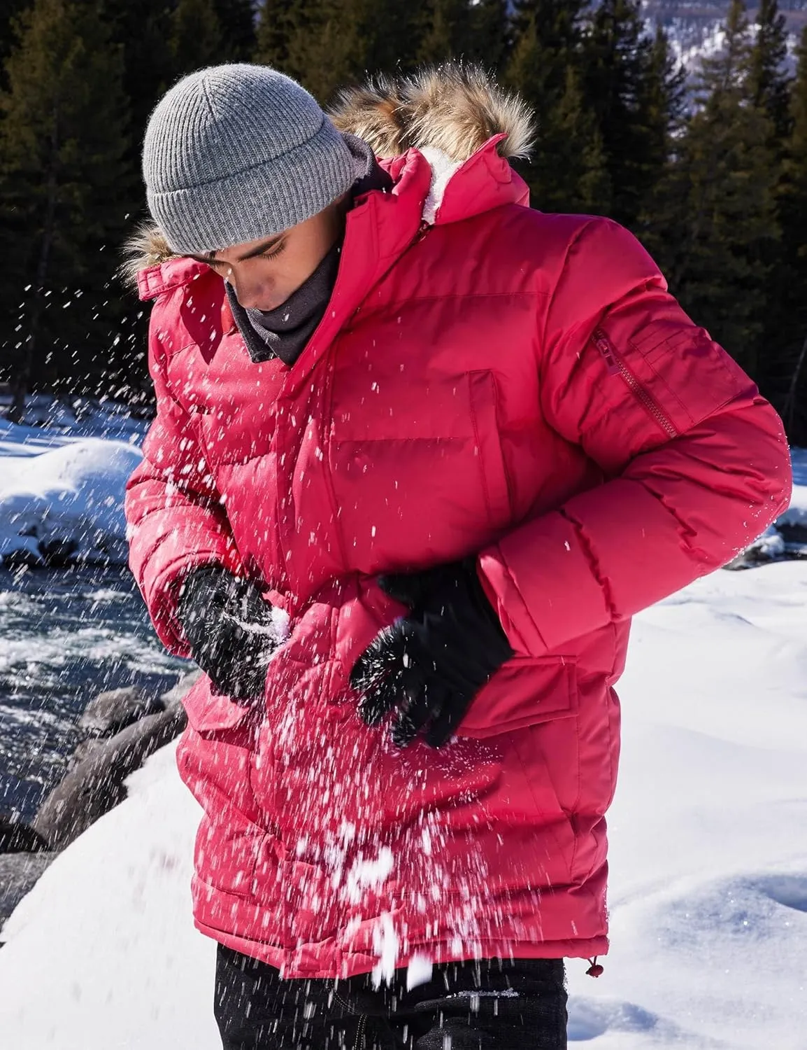 Winter Coats For Men Winter Jackets Water Resistant Warm Thicken Puffy Hooded Insulated Thicken Parka Coat