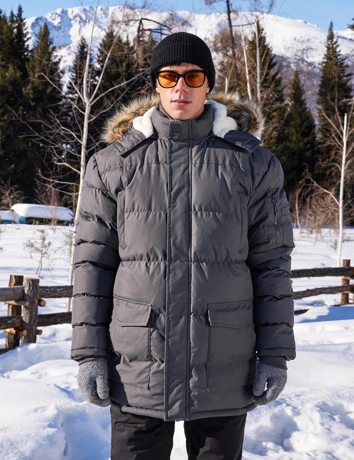 Winter Coats For Men Winter Jackets Water Resistant Warm Thicken Puffy Hooded Insulated Thicken Parka Coat