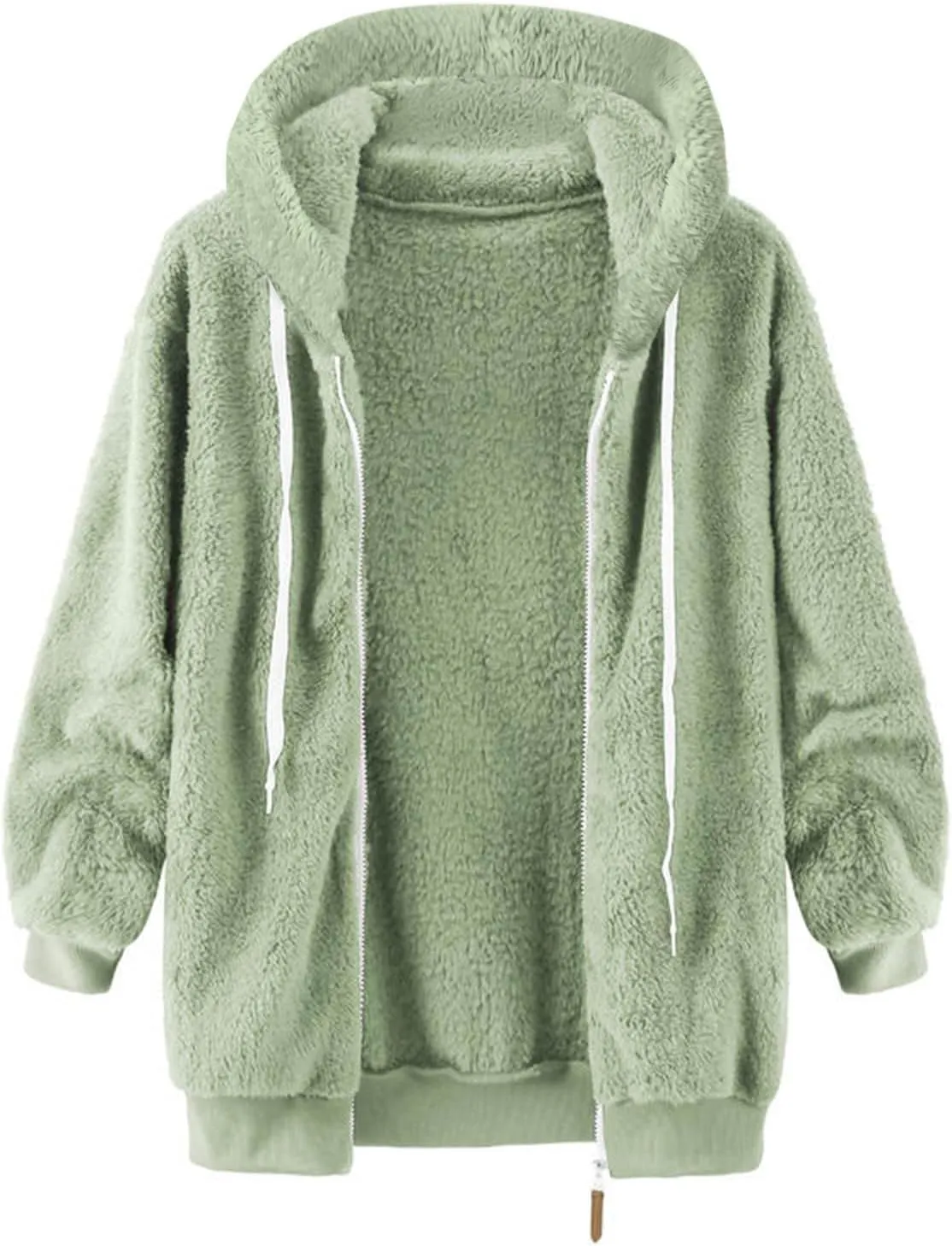 Winter Coats for Women Oversized Fuzzy Fleece Jacket Faux Fur Cardigan Coat Outwear Warm Teddy Coat Long Sleeve Hoodie