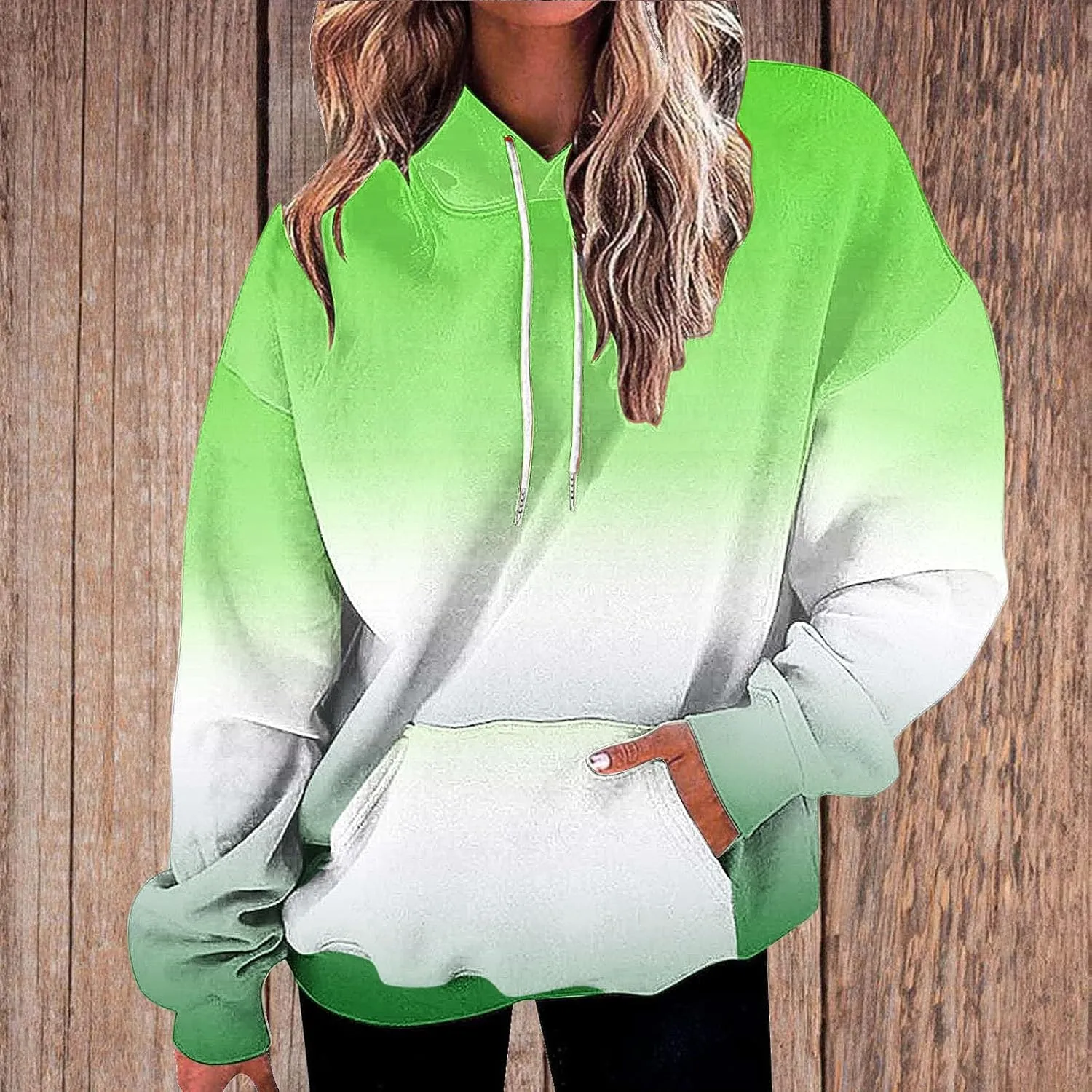 Women 2024 Oversized Sweatshirts Neno Print Drawstring Cute Hoodies Pullover Tops Fall Winter Trendy Clothes