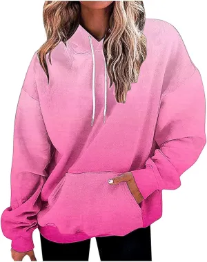 Women 2024 Oversized Sweatshirts Neno Print Drawstring Cute Hoodies Pullover Tops Fall Winter Trendy Clothes