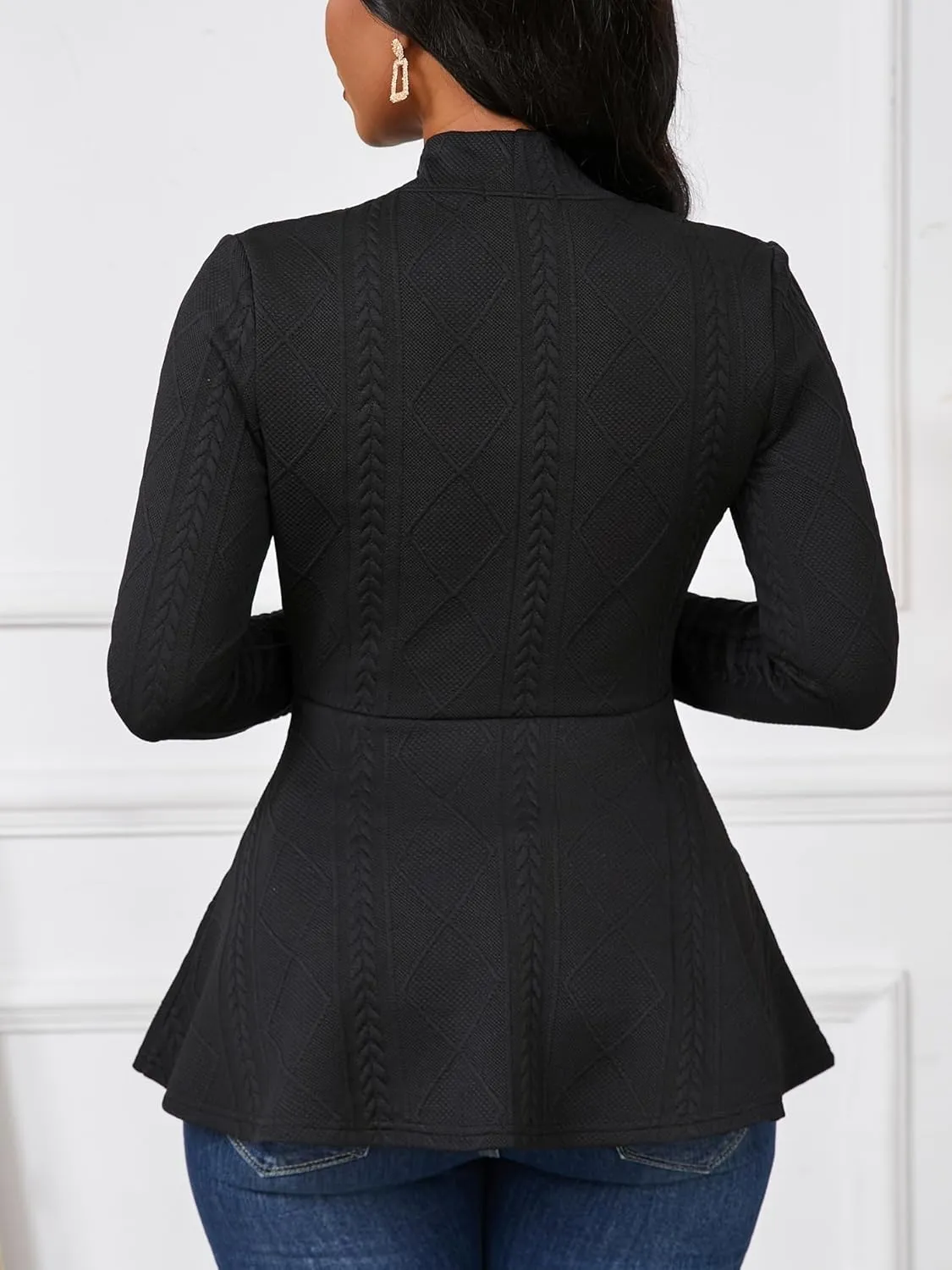 Women Casual Blazers Button Knit Lightweight Business Cardigan Jackets Blazer for Work