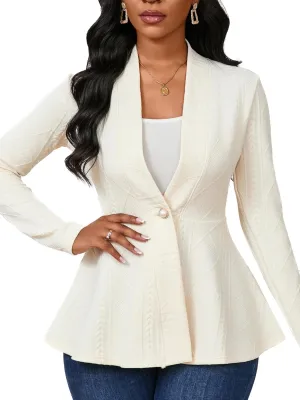 Women Casual Blazers Button Knit Lightweight Business Cardigan Jackets Blazer for Work