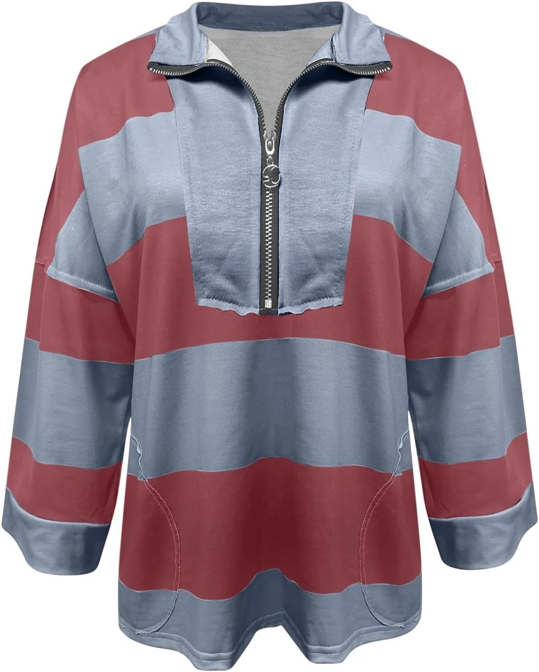 Women Color Block Oversized Sweatshirts Loose Fit Trendy Pullover Tops V Neck Cute Preppy Sweatshirts Y2K Fall Clothes