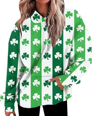 Women Cute Hoodies, Women's Fashion Crewneck Sweatshirts Graphic Daily Long Sleeve Gradient Patchwork Hoodies