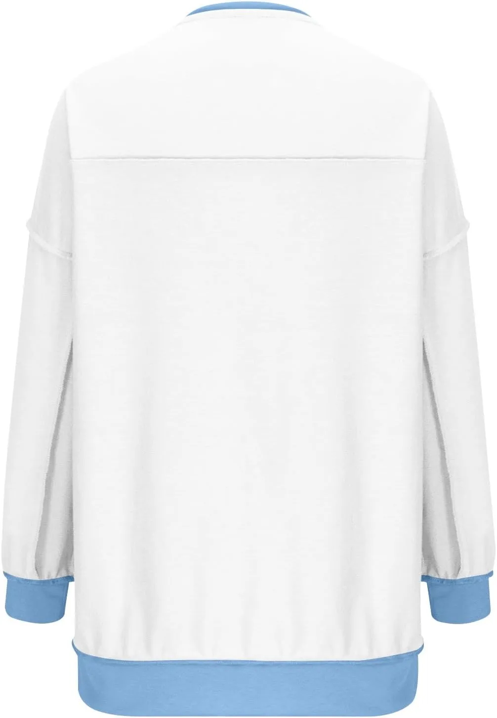 Women Oversized Sweatshirt Tops Colors Block Cute Sweater Comfort Button Ncek Pullover 2024 Fall Fashion Clothing