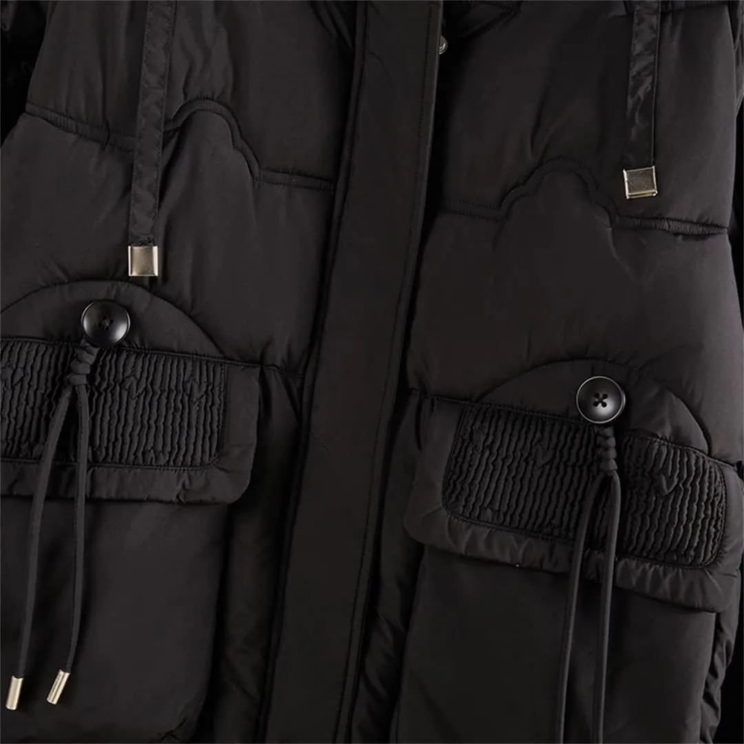 Women Winter Coat Hooded Thicken Jacket Warm Cotton Padded Parkas Long Sleeve Pocket Winter Coat