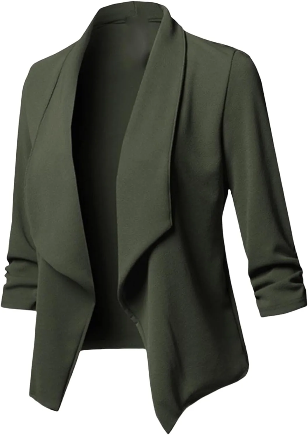 Women's 3/4 Sleeve Blazer Open Front Office Blazer Jacket Business Casual Lapel Suit Jacket Work Jacket Cardigan Suit