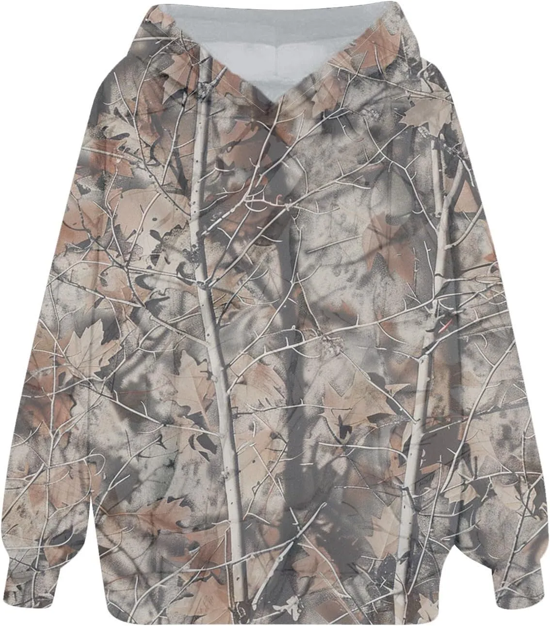 Womens Camo Hoodies Maple Leaf Print Oversized Hooded Sweatshirt Fleece Pullover Sweatshirts Long Sleeve with Pocket
