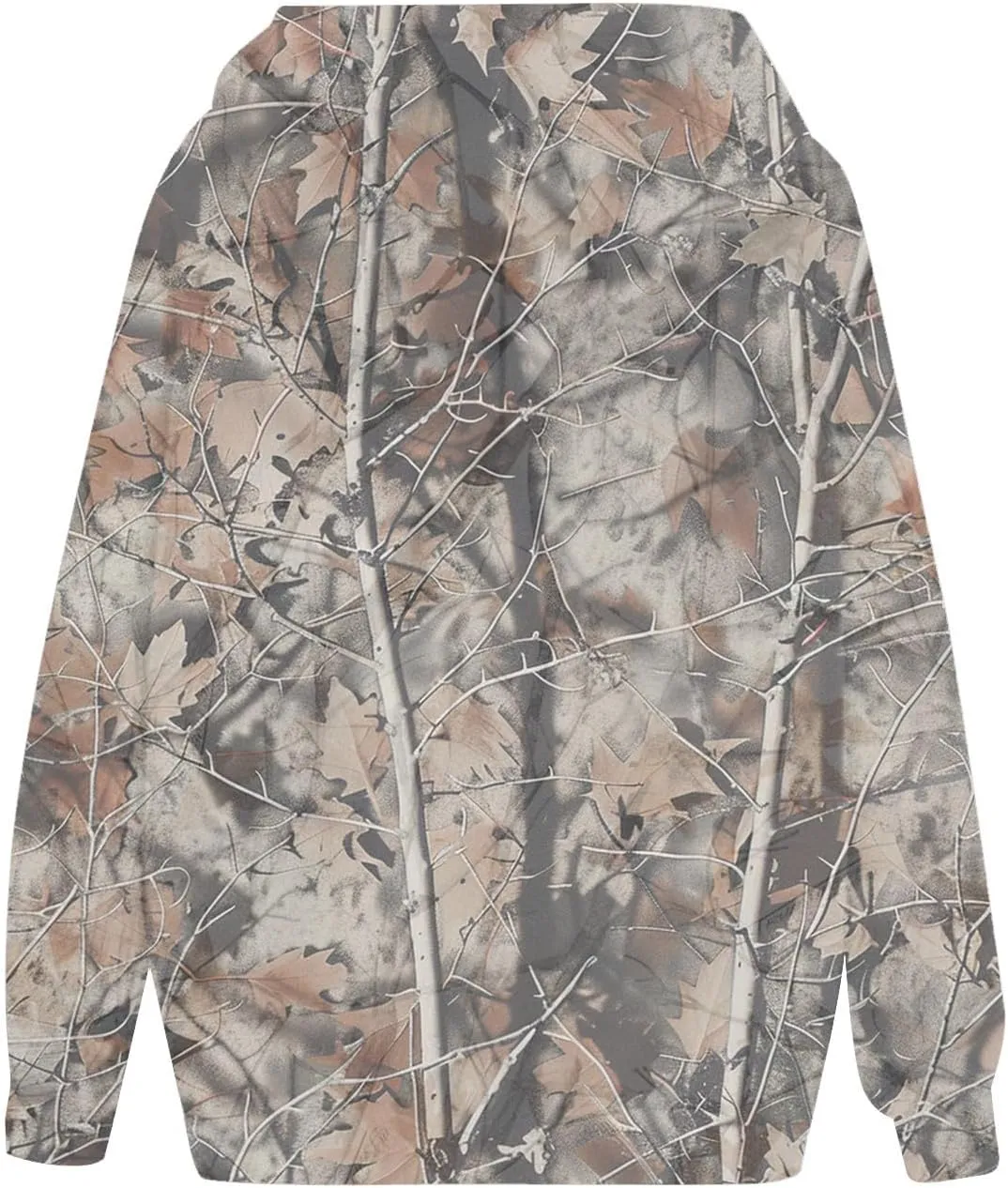Womens Camo Hoodies Maple Leaf Print Oversized Hooded Sweatshirt Fleece Pullover Sweatshirts Long Sleeve with Pocket