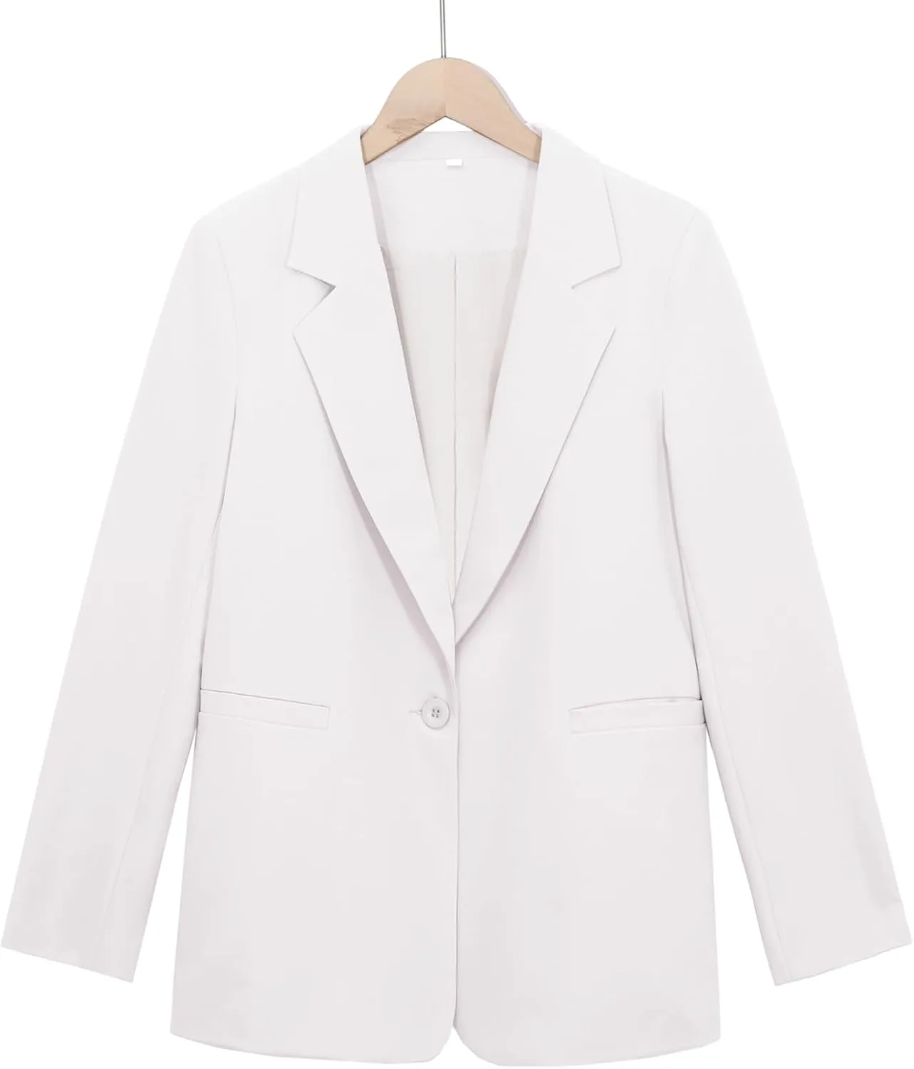 Women's Casual Blazer 2024 Spring Open Front Button Business Office Blazer Lapel with Pockets