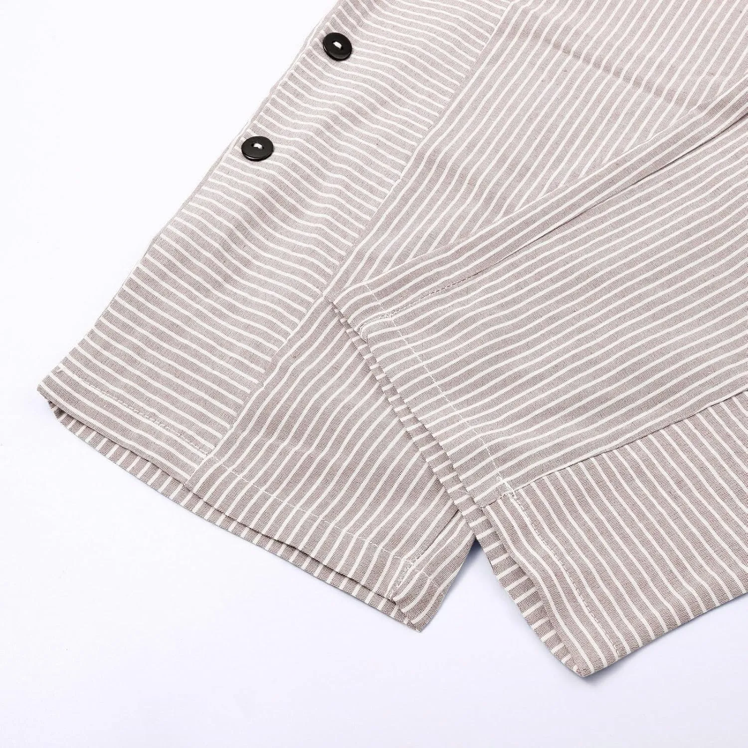 Women's Cotton Linen Straight Trousers Loose Fit High-Waist Pants with Side Buttons for Vacation