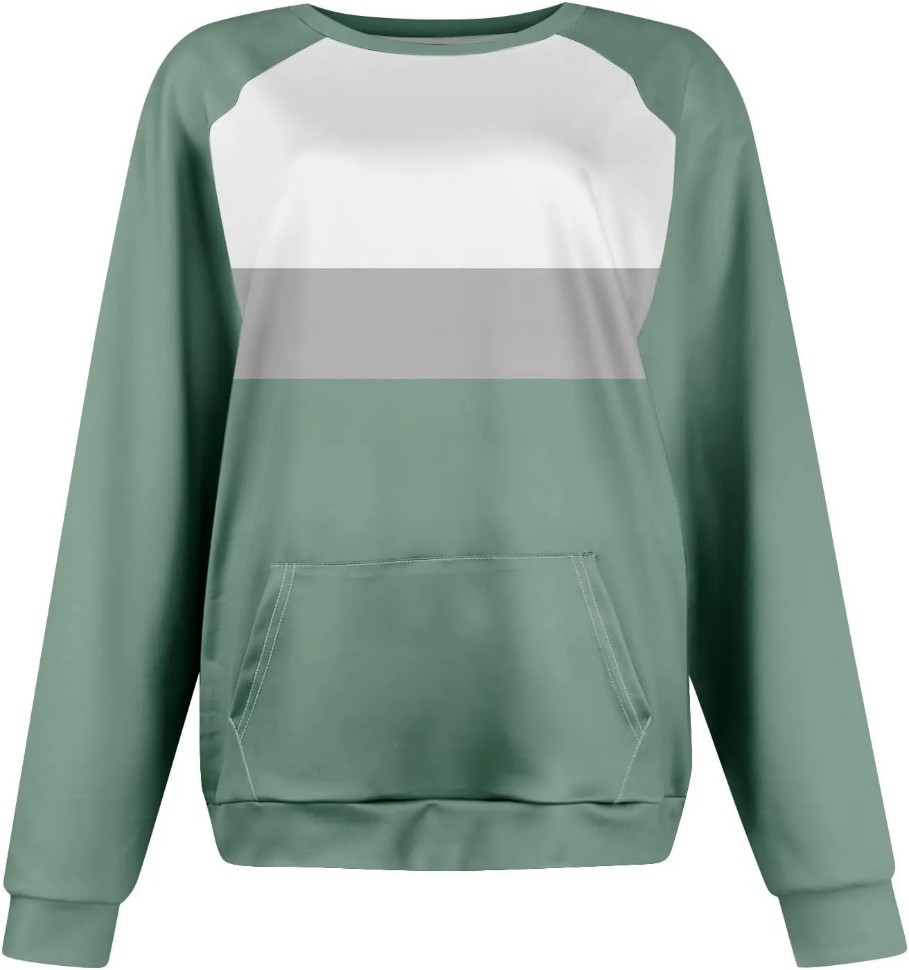 Womens Crewneck Sweatshirt Pullover Trendy Sweatshirts Cute Long Sleeve Y2k Fall Tops Outfits with Pockets