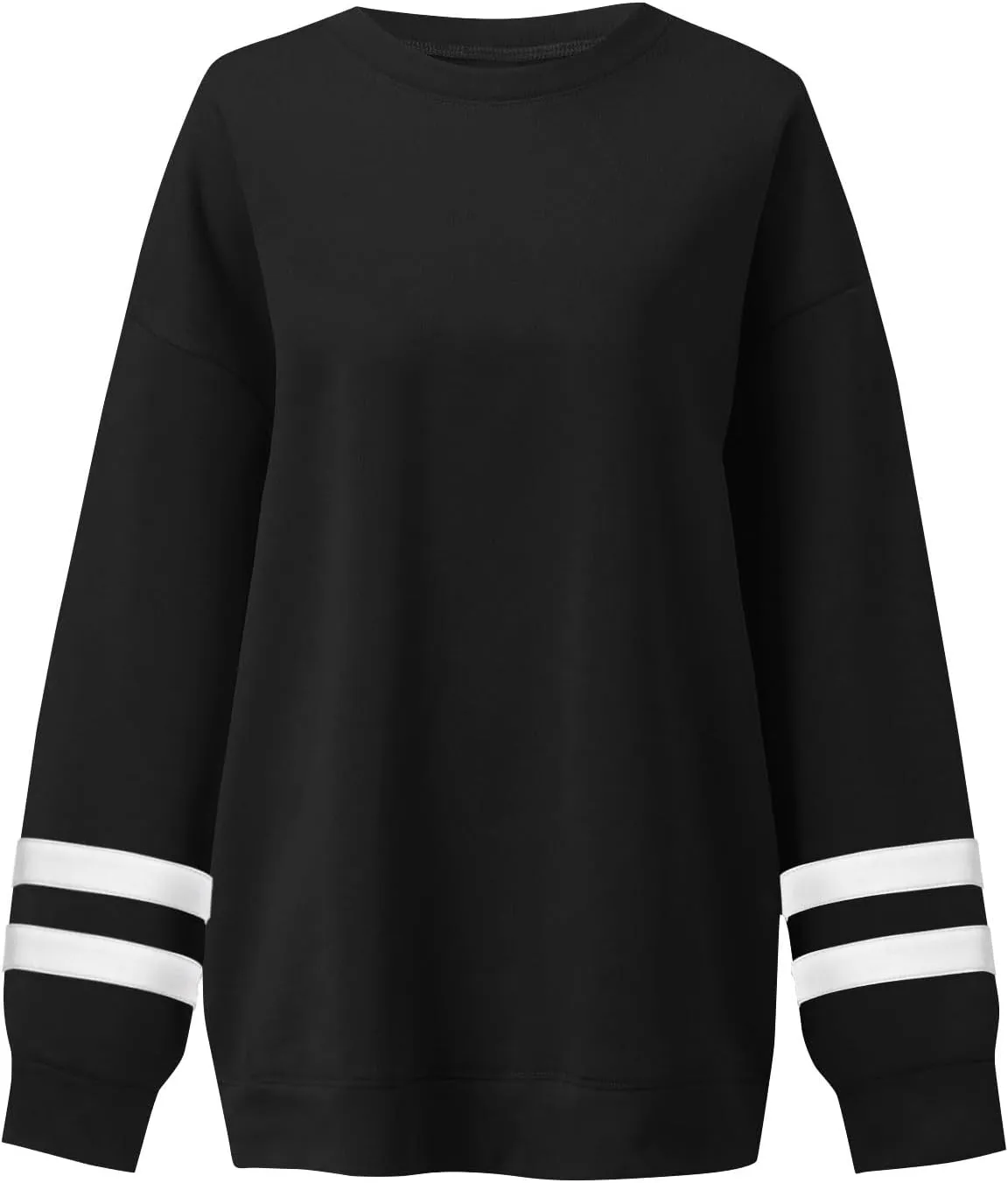 Womens Crewneck Sweatshirt Winter Fleece Plus Size Hoodie Color Block Loose Cute Sweatshirts No Hood Y2k Sweater