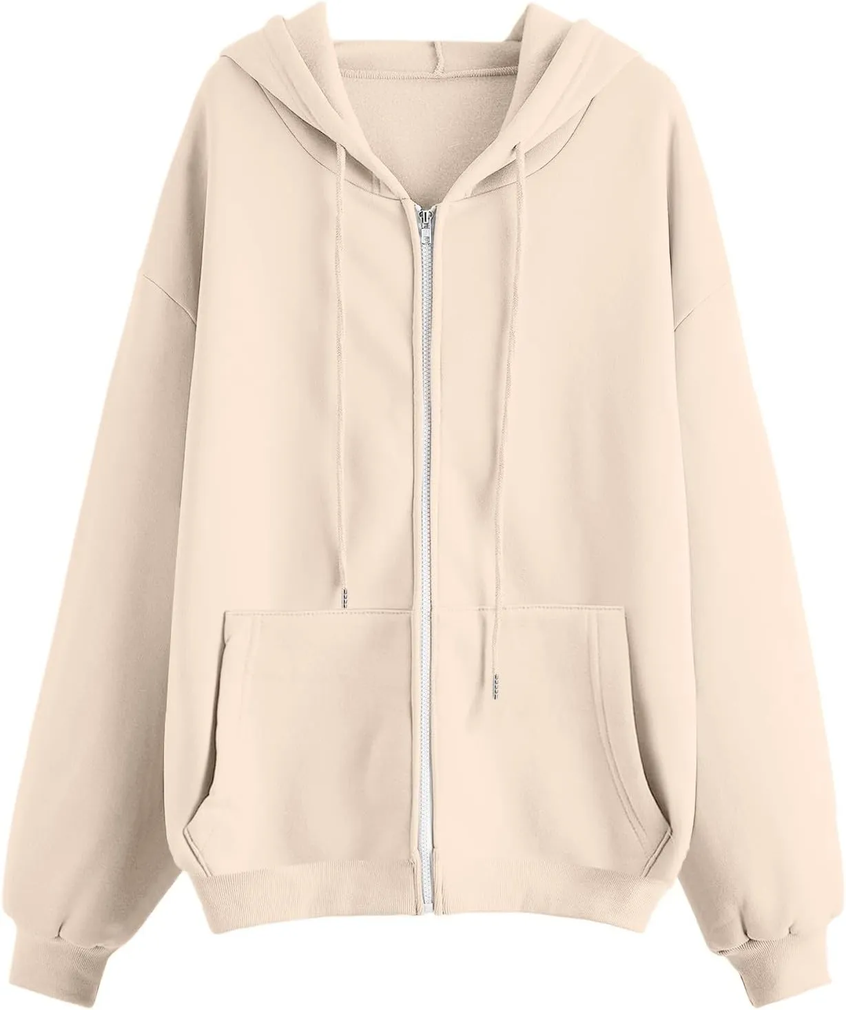 Women's Drawstring Zip Up Cute Hoodies Fall Jacket Oversized Casual Sweatshirts with Pocket 2025 Trendy