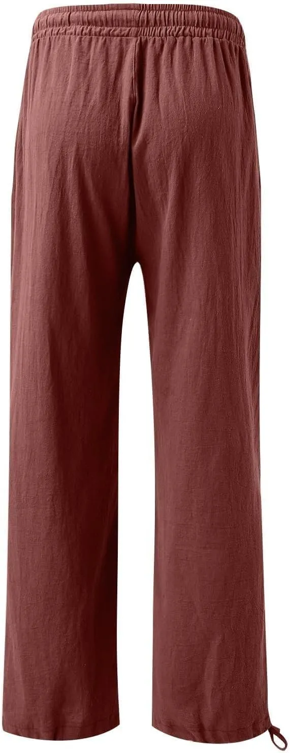 Women's Fall 2024 Pants High Waist Straight Leg Pants Business Casual Button Work Pants Trousers with Pockets