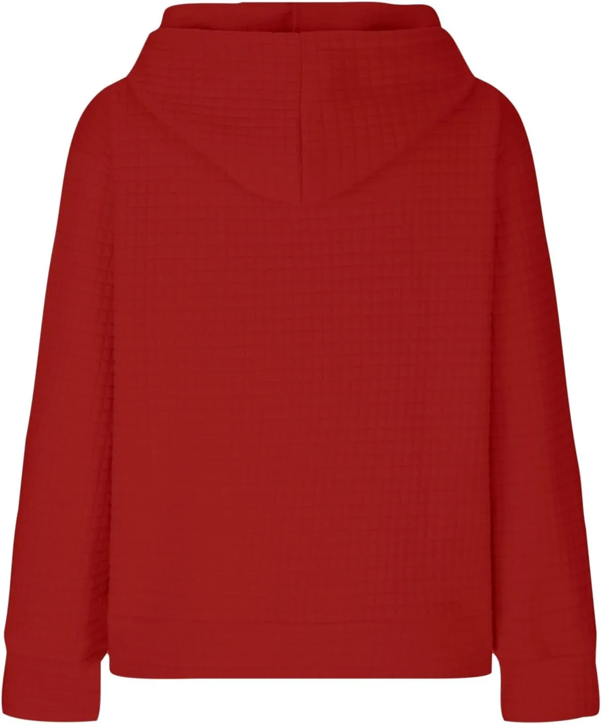 Womens Hoodies Fashion Solid Color Tops Long Sleeve Casual Loose Fitted Sweatshirt Pocket Drawstring Pullover