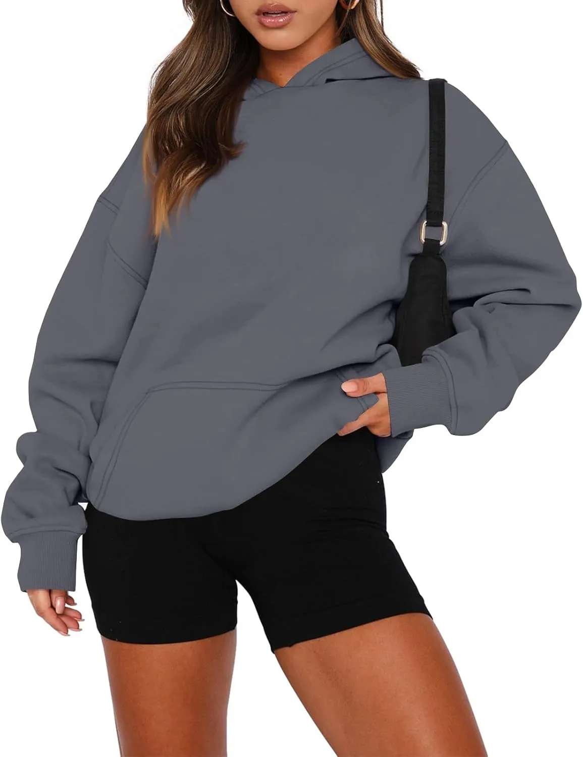 Womens Hoodies Pullover Fleece Lined Oversized Hooded Sweatshirts Teen Girls Sweaters Y2k Hoodie with Pockets