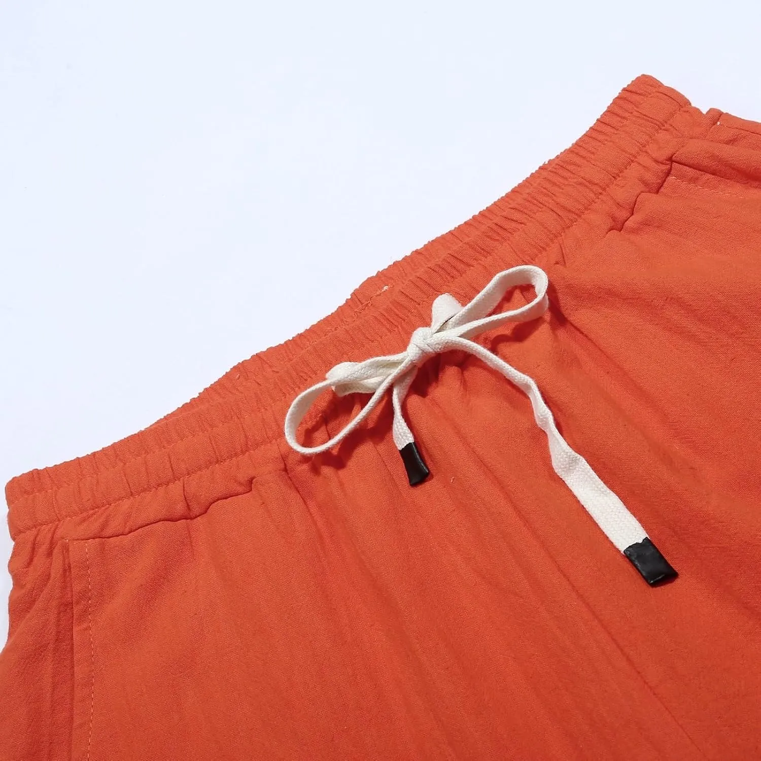 Womens Leggings Solid Color Cotton Linen Elastic Seven Pants Casual Pants Linen Beach Clothes Beach Vacation